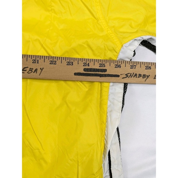 Vintage Adidas Jacket Mens LG Yellow Windbreaker Pullover Vented 3 Stripes Y2K - Picture 9 of 10